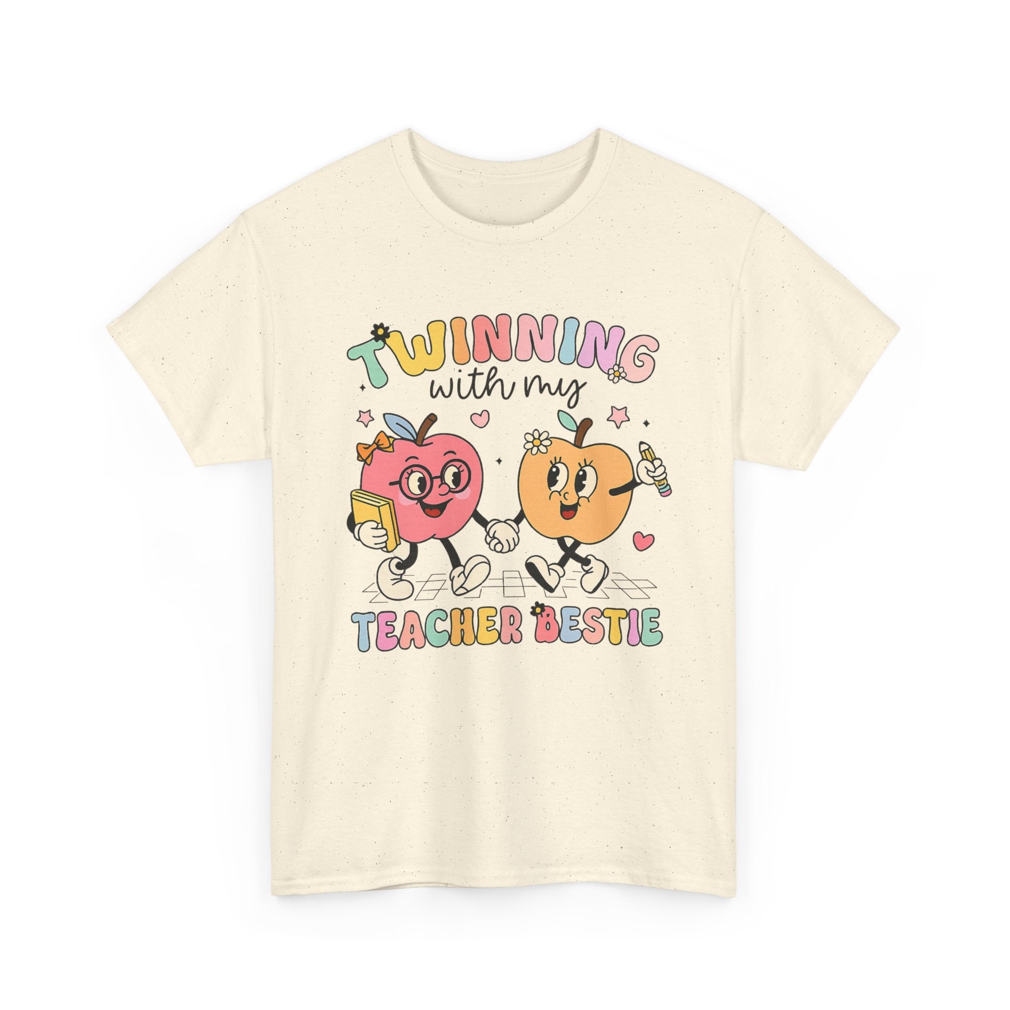 T-Shirt — "Twinning with My Teacher Bestie" Cute Matching Teacher-Student Graphic Tee