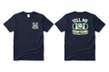 Navy blue t-shirt with Tell Me Everything logo on front left chest and full back